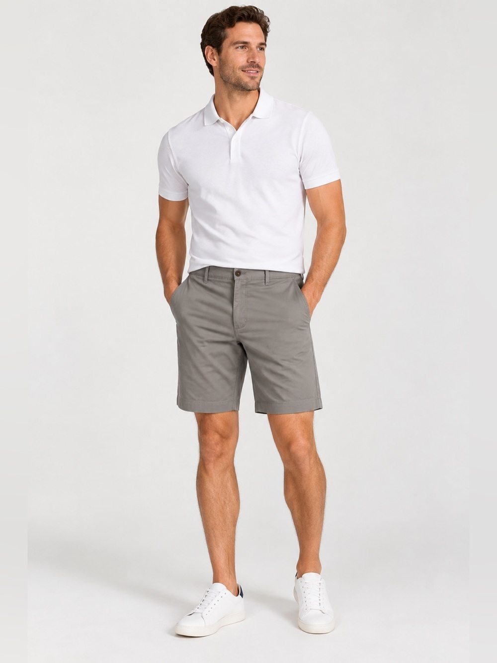 Sonoma Goods For Life Mens Grey Flexwear Chino Shorts Sz 40 Cotton Blend Stretch